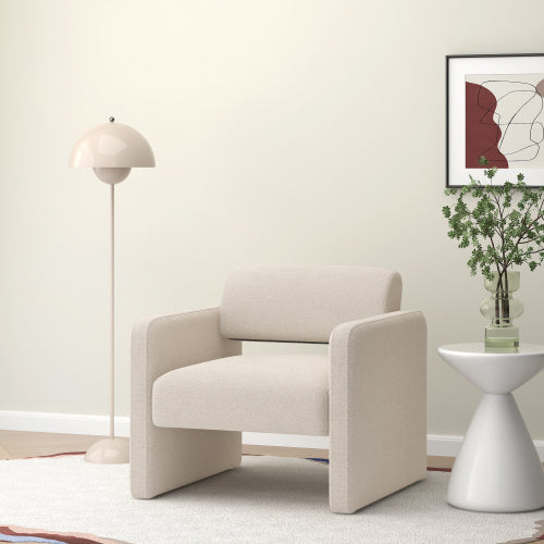 Upholstered Single Sofa Chair with Armrests, Comfortable Seating for Dining Room, Living Room, Bedroom, Reception Area