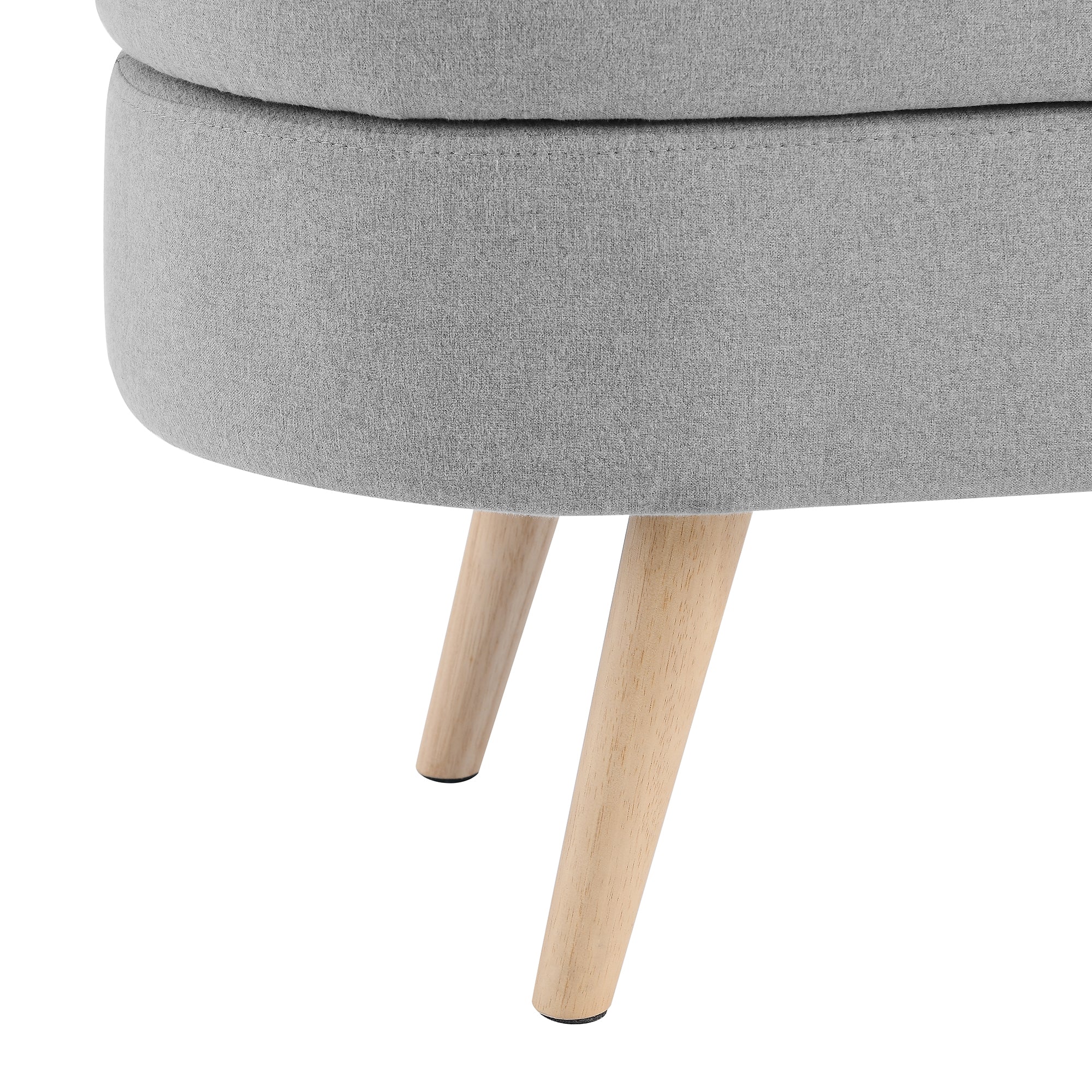 Large Capacity Ottoman Storage Stool with Oval Design & Rubber Wood Legs, Multi-Functional Chair with Storage for Living Room