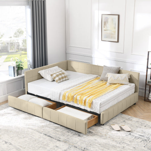 Full Size Storage Upholstered Tufted Bed Frame, Sofa Bed Frame with Comfortable Backrest and Armrests, Full Size Bed for Bedroom, Living Room,Velvet