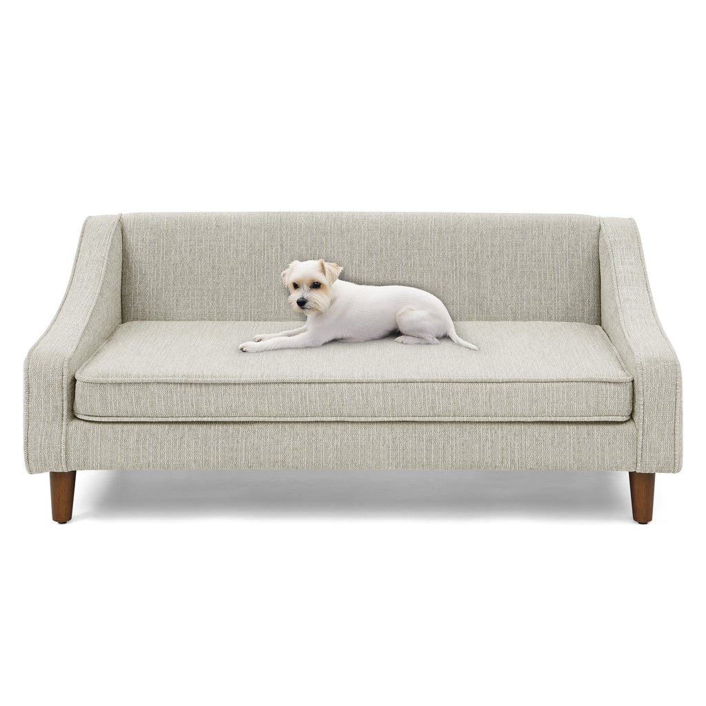 Durable Elevated Dog Sofa Bed,Pet sofa with modern irregular armrest design,Comfortable soft dog sofa-Dark Gray