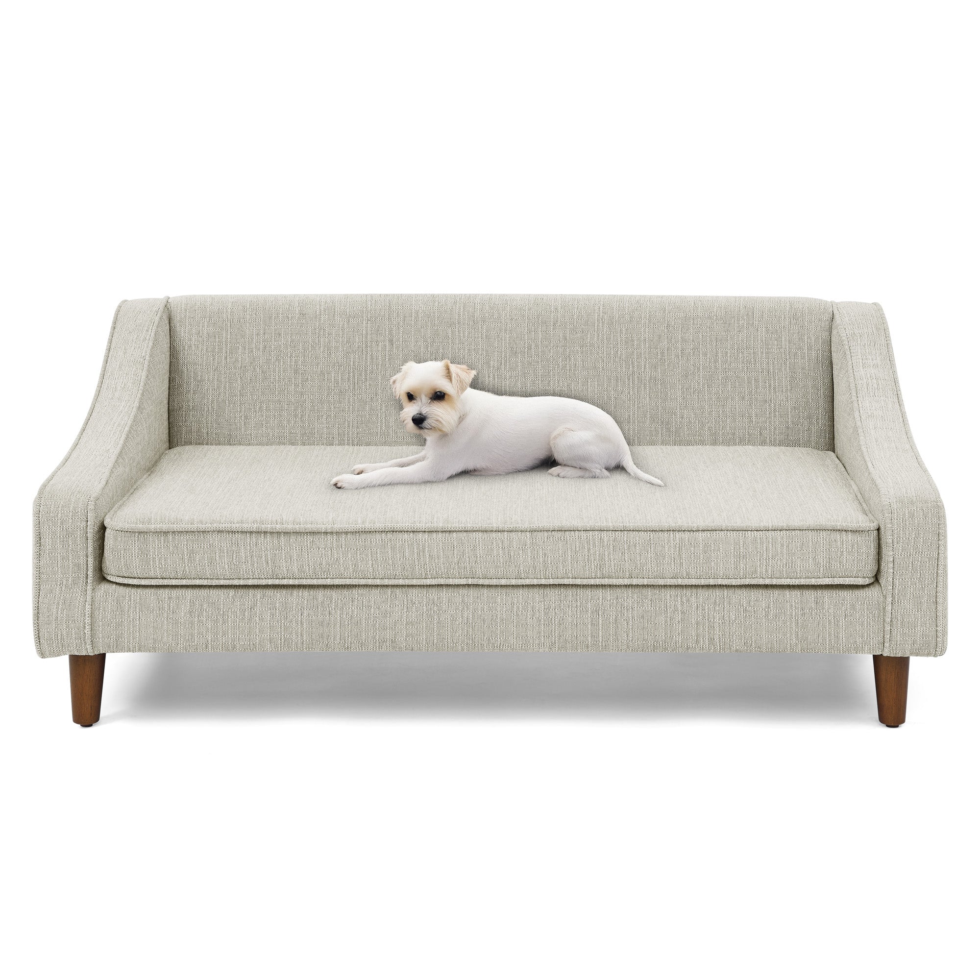 Durable Elevated Dog Sofa Bed,Pet sofa with modern irregular armrest design,Comfortable soft dog sofa-Dark Gray