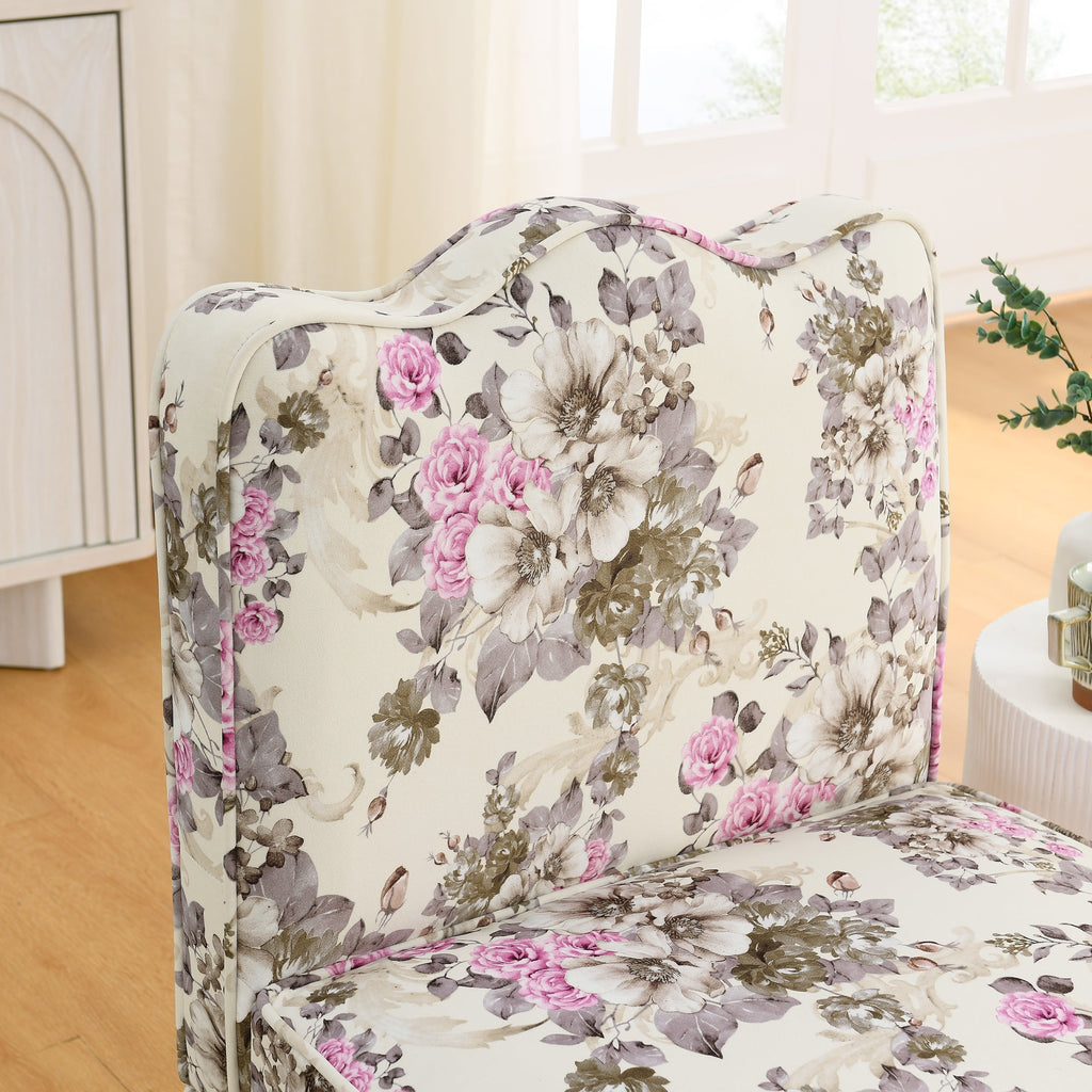 Flannel Single Dining Chair with Soft Cushion & Backrest, No Armrests, Matching Pillow for Waist Support, Ideal for Living Room