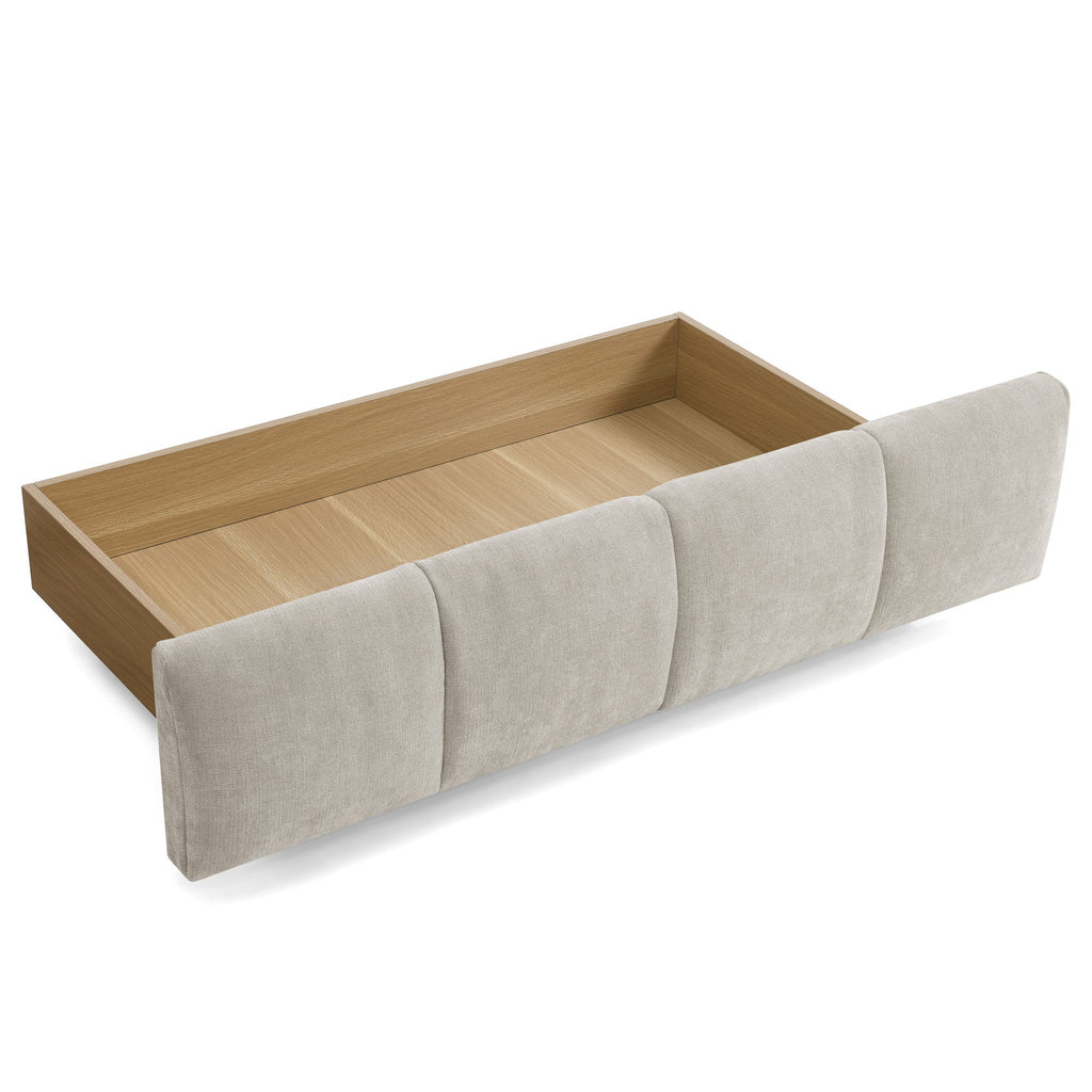 Queen Size Upholstered Bed ,comfortable upholstered bed frame, Chenille fabric, with headboard and solid bed frame. With drawer for storage
