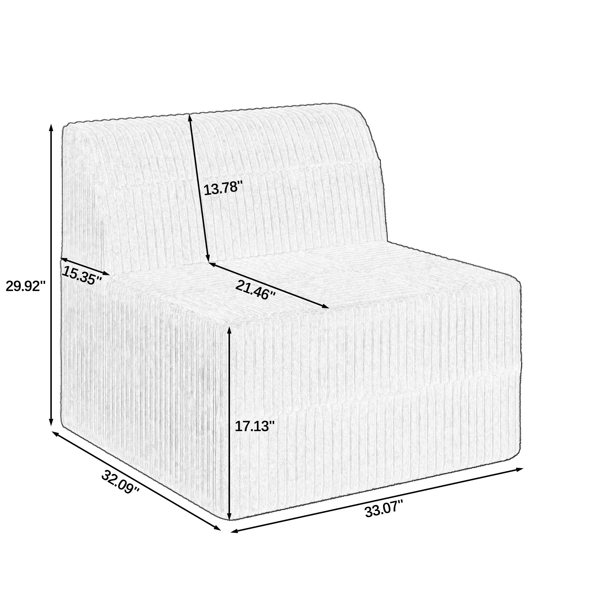 L shape Modular Sectional Sofa,DIY Compressed Sectional Sofa Modern Minimalist Style Corduroy Couch, Sleeper Sofa for Living Room, Bedroom, Comfy Compressed Sofa Couch Space-Efficient Design