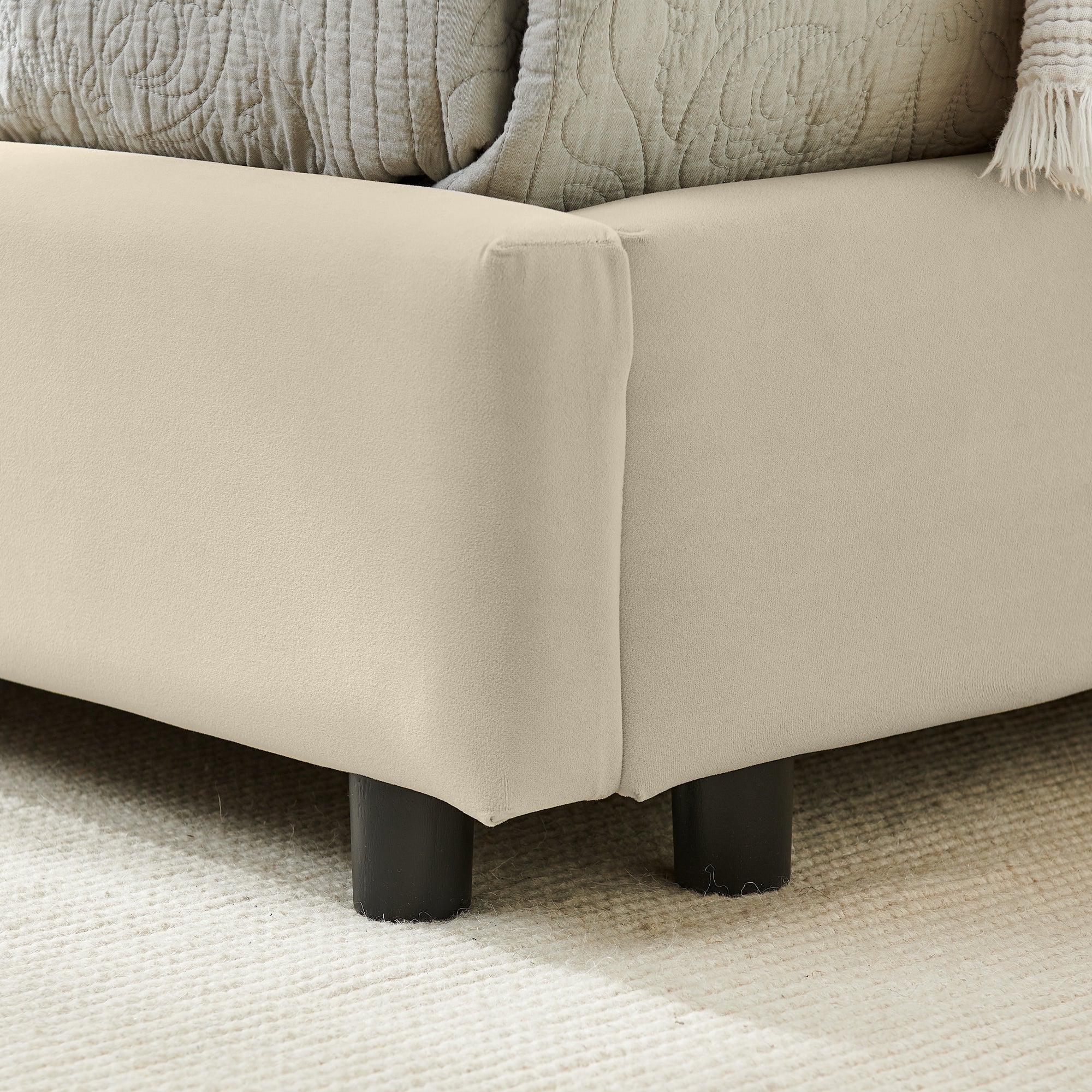 Full Size Upholstered Tufted Bed Frame, Sofa Bed Frame with Comfortable Backrest and Armrests, Full Size Bed for Bedroom, Living Room,Velvet(81''*60''*29.5'')
