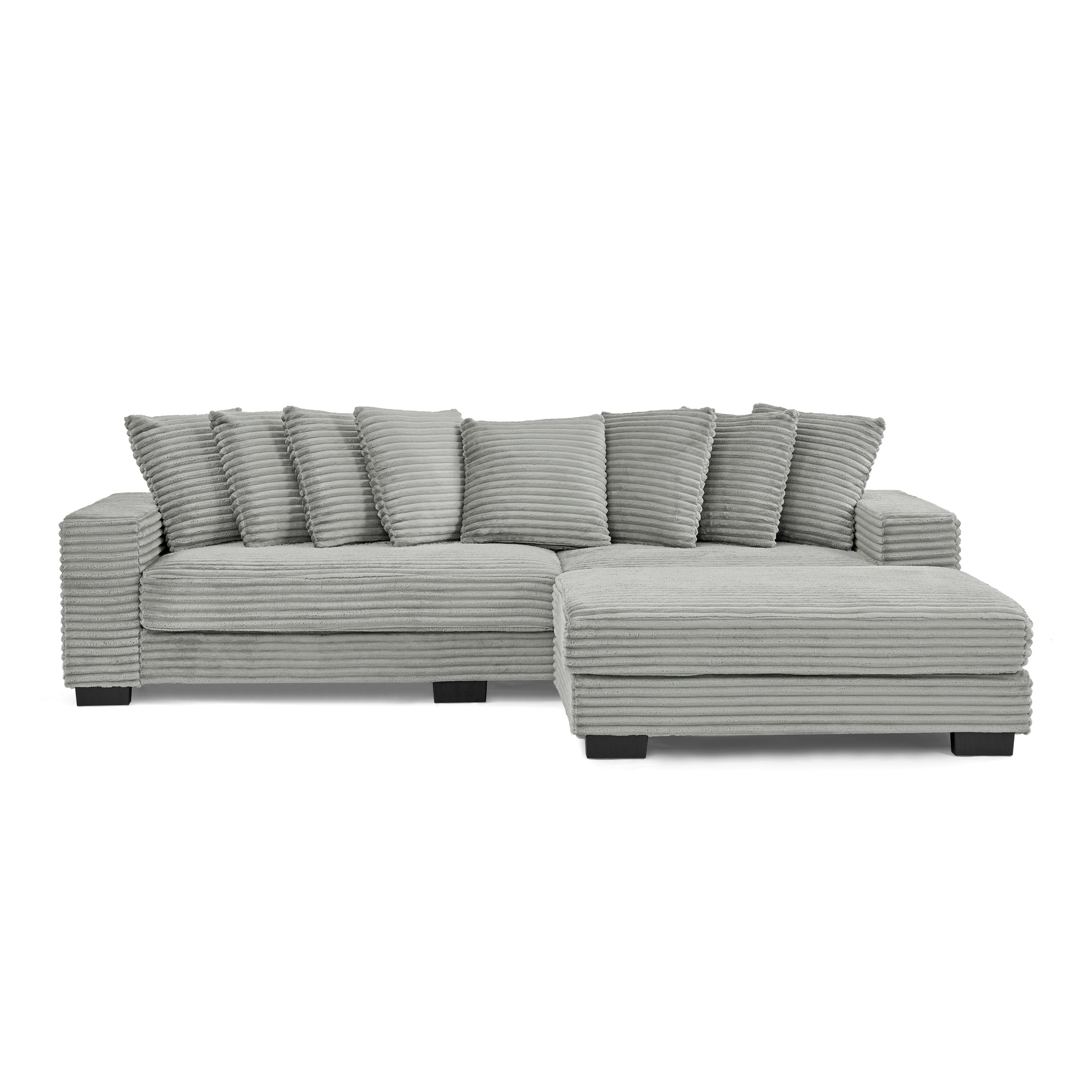 Corduroy Tufted Upholstered Sleeper Sectional Sofa, L-Shaped Modular Convertible Sofa , Can freely change the position of the footrests(Assembly is required)