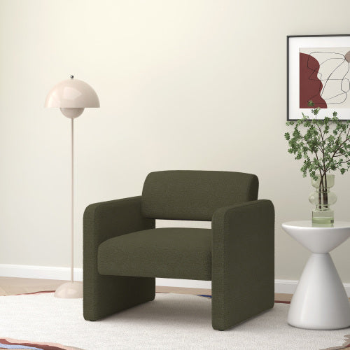Upholstered Single Sofa Chair with Armrests, Comfortable Seating for Dining Room, Living Room, Bedroom, Reception Area