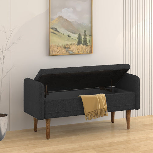 Teddy Velvet Storage Ottoman Chair with Hidden Storage Space, Soft & Stylish, Ideal for Apartments, Living Rooms, Bedrooms