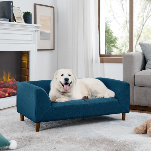 Modern Pet Sofa with Backrest & Armrests, Rectangular Design for Medium & Large Dogs, Soft Cushion for Ultimate Comfort