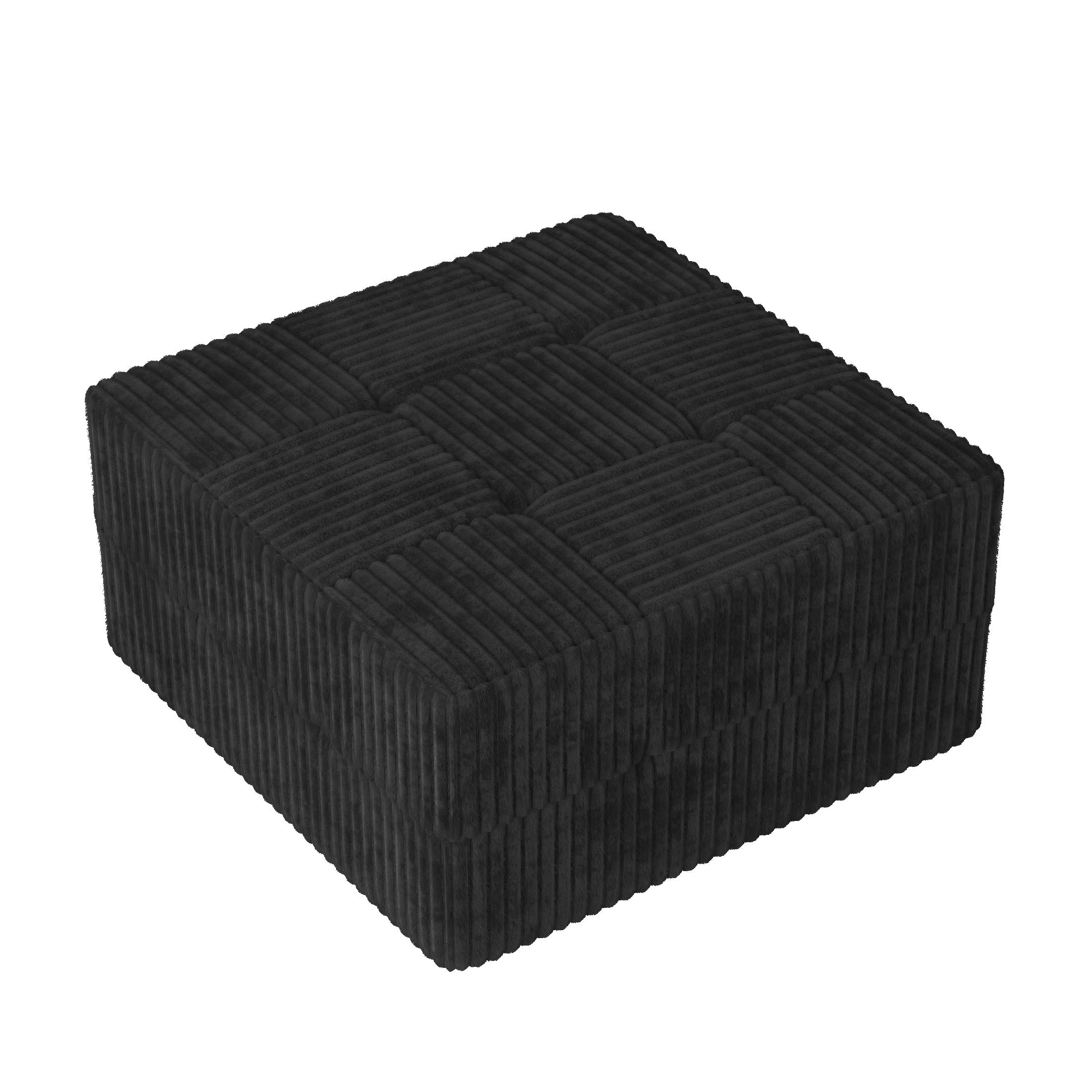 L-Shape Modular Sectional Sofa, DIY Compressed Modern Minimalist Corduroy Couch, Sleeper Sofa for Living Room & Bedroom, Space-Efficient & Comfy