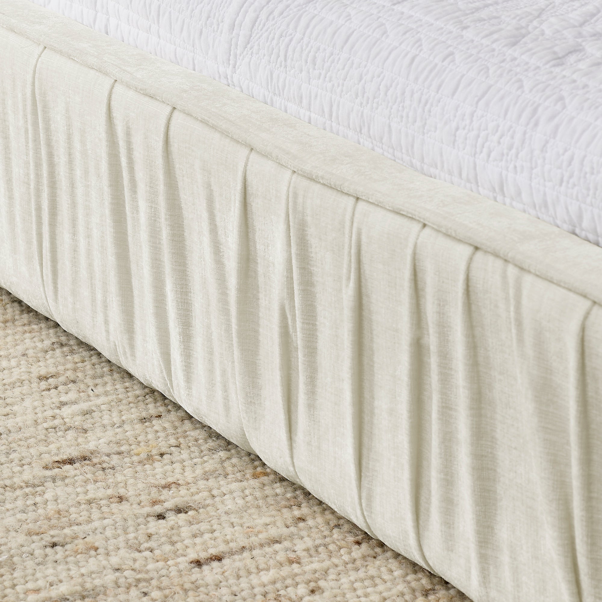 Queen Size Upholstered Bed Frame with Chenille fabric with pleated design,Grounded Queen Size Platform Bed with Headboard and Solid Frame. No Box Spring Needed(88"*67"*23.5")