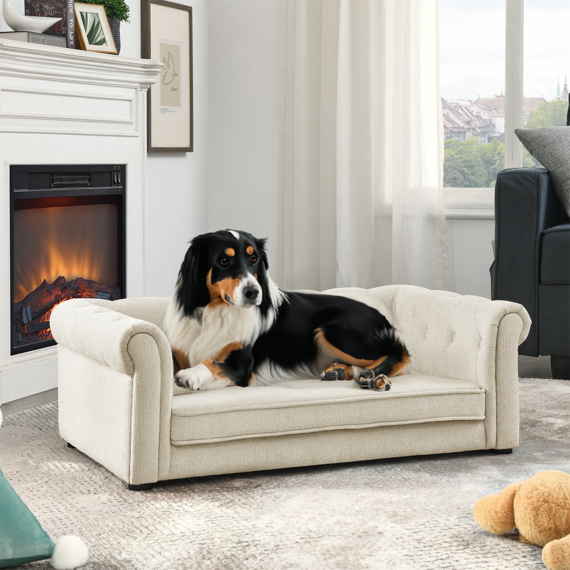Elegant Rectangle Pet Bed for Medium & Large Dogs, Durable Elevated Sofa Bed, Comfortable Dog Couch, Modern & Stylish Design for Large Dogs